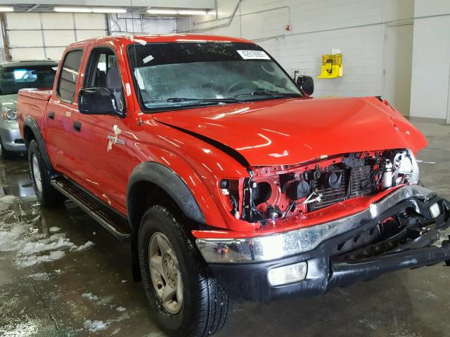 5TEHN72N74Z355386 - 2004 TOYOTA TACOMA DOU RED photo 1