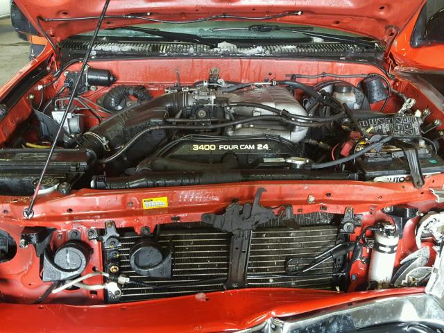 5TEHN72N74Z355386 - 2004 TOYOTA TACOMA DOU RED photo 7