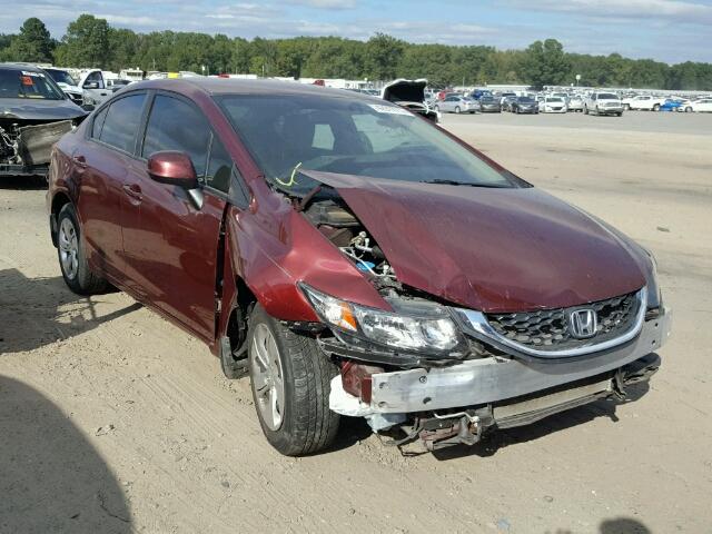 2HGFB2F57DH557719 - 2013 HONDA CIVIC LX MAROON photo 1