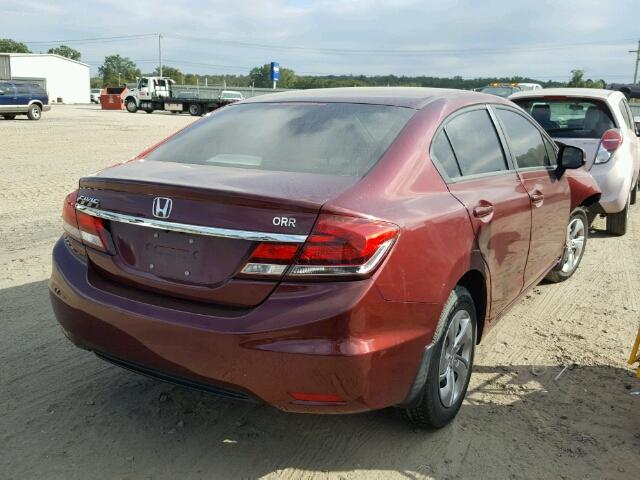 2HGFB2F57DH557719 - 2013 HONDA CIVIC LX MAROON photo 4