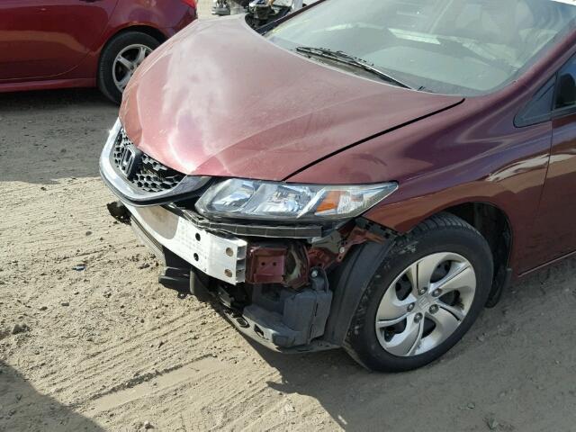 2HGFB2F57DH557719 - 2013 HONDA CIVIC LX MAROON photo 9