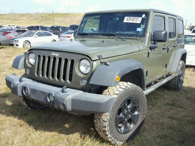 1C4HJWDG2FL671283 - 2015 JEEP WRANGLER U GREEN photo 2