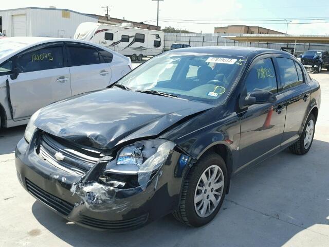 1G1AT58H497104880 - 2009 CHEVROLET COBALT LT BLACK photo 2