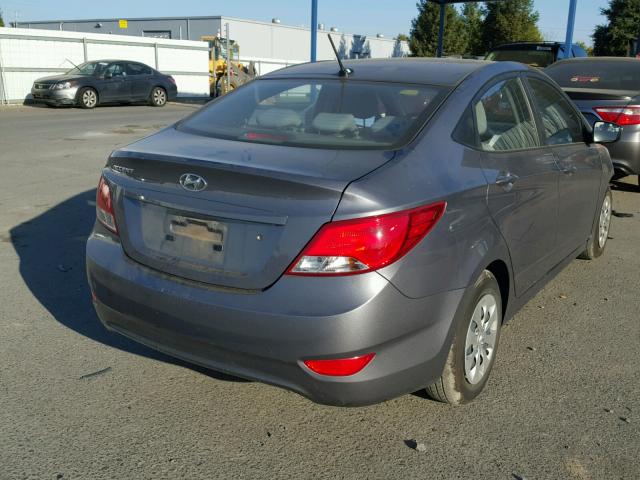 KMHCT4AE3FU886270 - 2015 HYUNDAI ACCENT GLS GRAY photo 4