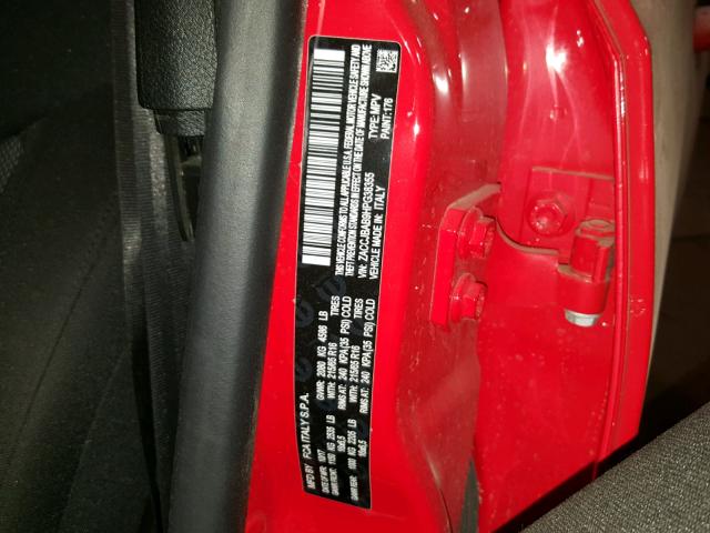 ZACCJBAB9HPG38355 - 2017 JEEP RENEGADE S წითელი ფოტო 10