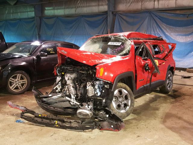 ZACCJBAB9HPG38355 - 2017 JEEP RENEGADE S RED photo 2