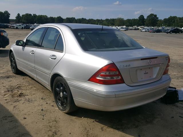 WDBRF61J52F158641 - 2002 MERCEDES-BENZ C 240 SILVER photo 3