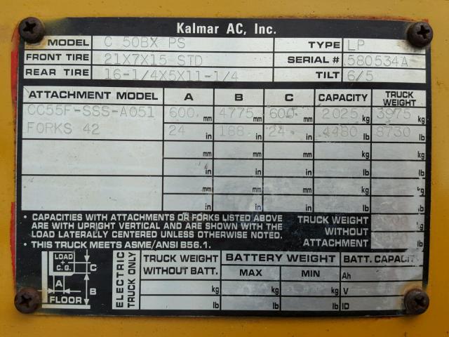 580534A - 2010 CATE FORKLIFT YELLOW photo 10