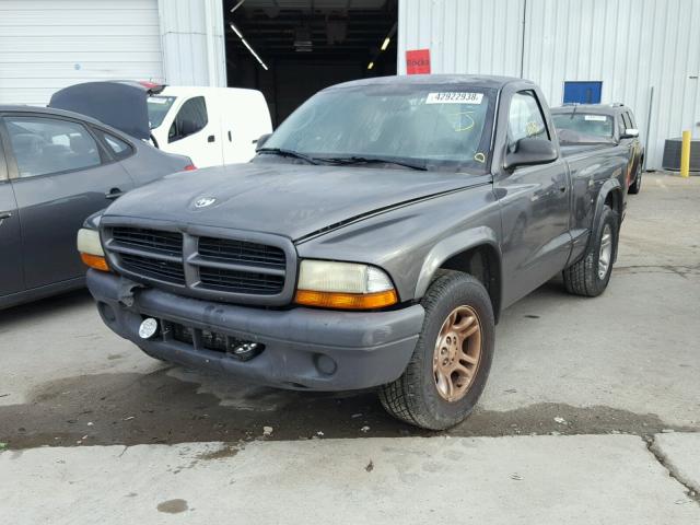 1D7FL16X03S137160 - 2003 DODGE DAKOTA SXT GRAY photo 2