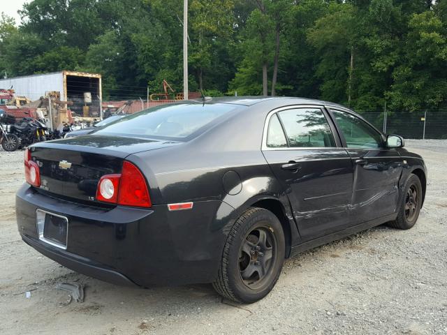 1G1ZG57B684261931 - 2008 CHEVROLET MALIBU LS შავი ფოტო 4