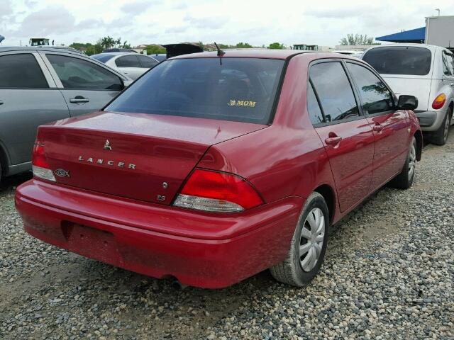 JA3AJ26E43U022658 - 2003 MITSUBISHI LANCER ES RED photo 4