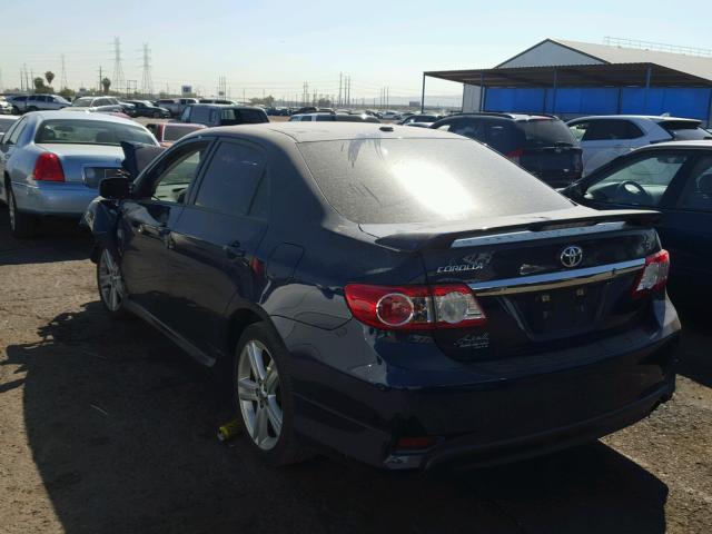 5YFBU4EE1DP138621 - 2013 TOYOTA COROLLA BA BLUE photo 3