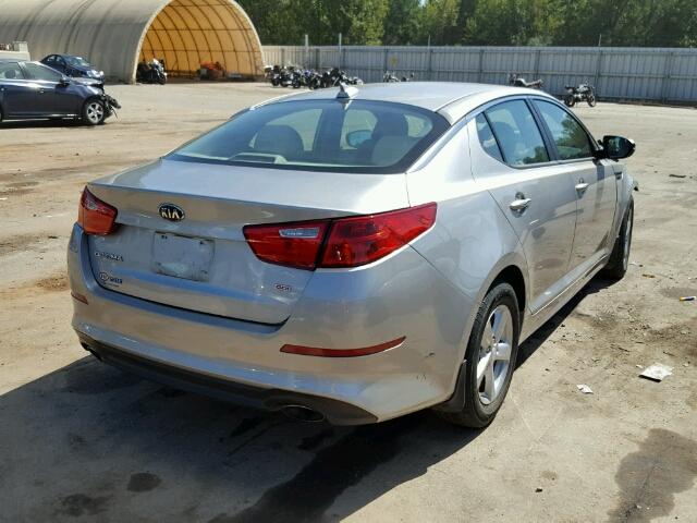 5XXGM4A75FG377839 - 2015 KIA OPTIMA SILVER photo 4