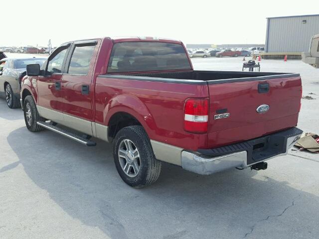 1FTRW12W67KB13527 - 2007 FORD F150 BURGUNDY photo 3