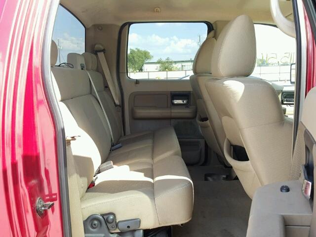 1FTRW12W67KB13527 - 2007 FORD F150 BURGUNDY photo 6