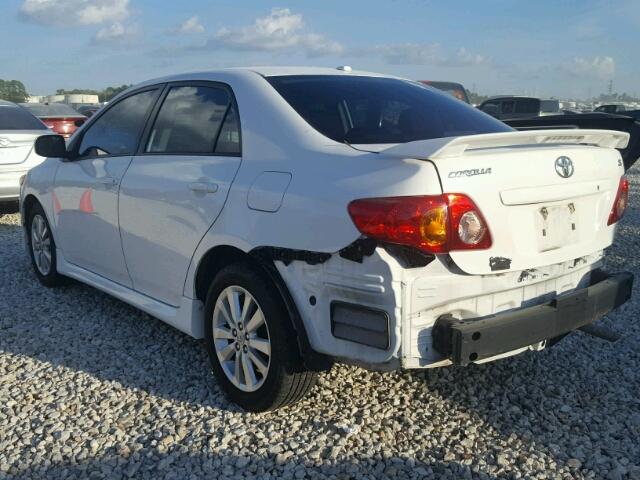 1NXBU40E09Z118132 - 2009 TOYOTA COROLLA BA WHITE photo 3