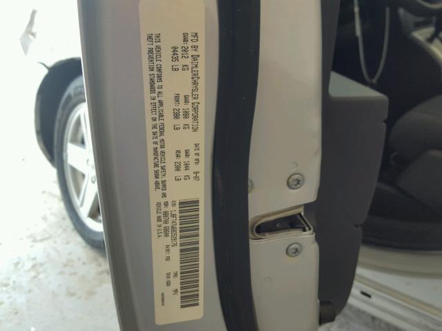 1J8FT47W68D529176 - 2008 JEEP COMPASS SP SILVER photo 10