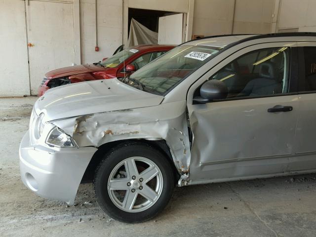 1J8FT47W68D529176 - 2008 JEEP COMPASS SP SILVER photo 9