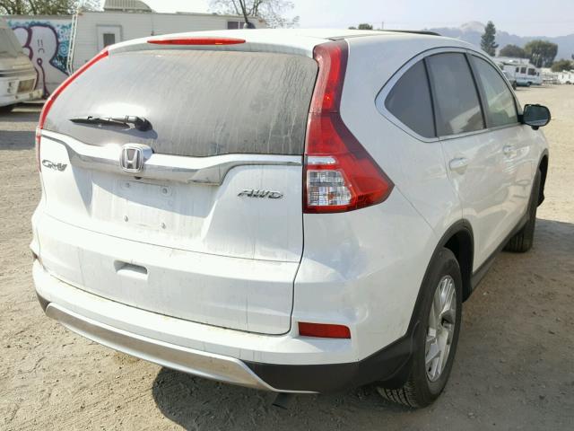 5J6RM4H50FL052040 - 2015 HONDA CR-V EX WHITE photo 4