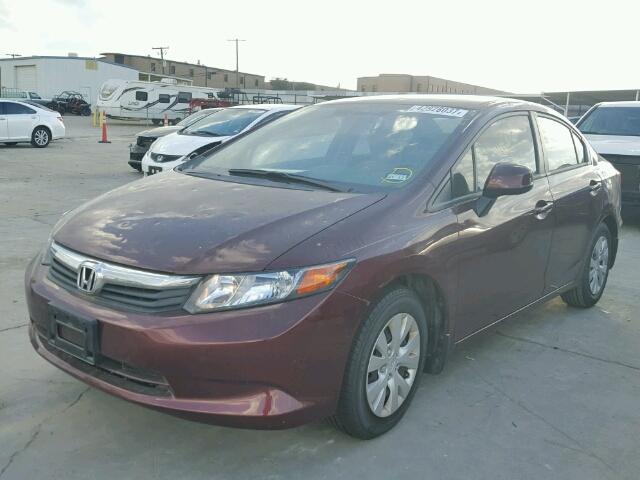 2HGFB2F50CH536497 - 2012 HONDA CIVIC LX RED photo 2