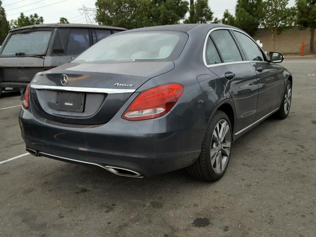 55SWF4KB4FU036541 - 2015 MERCEDES-BENZ C 300 4MAT BLUE photo 4