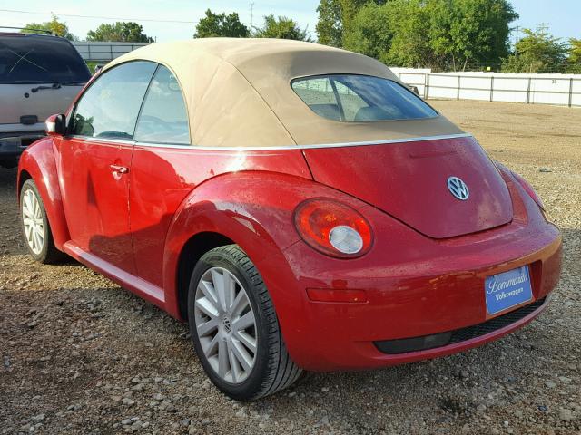 3VWRF31Y38M402029 - 2008 VOLKSWAGEN NEW BEETLE 红色 照片 3