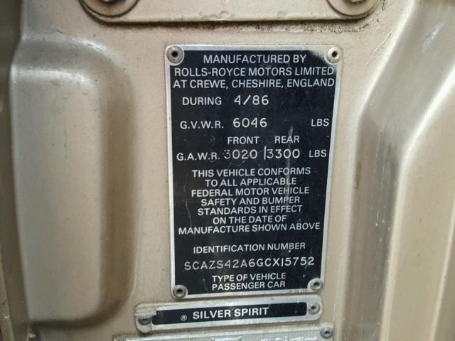SCAZS42A6GCX15752 - 1986 ROLLS-ROYCE SILVER SPI İki rəngli foto 10