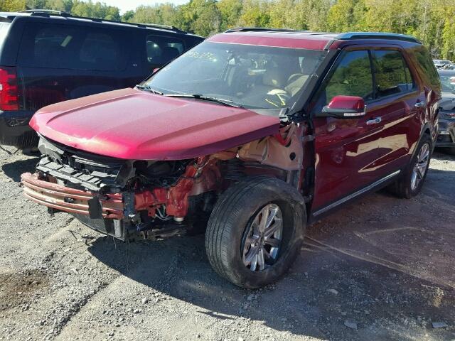 1FM5K8F80HGC67245 - 2017 FORD EXPLORER RED photo 2