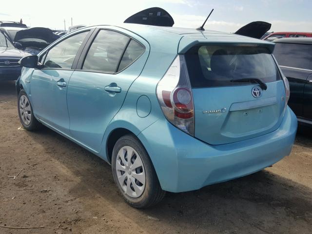 JTDKDTB33E1084399 - 2014 TOYOTA PRIUS C BLUE photo 3