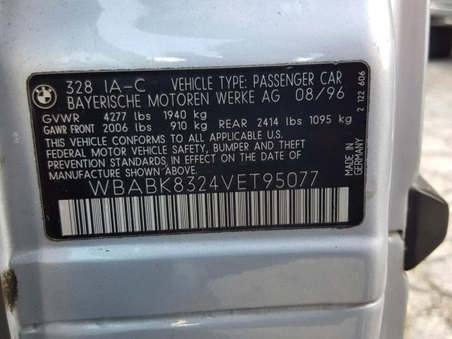 WBABK8324VET95077 - 1997 BMW 328 IC AUT SILVER photo 10