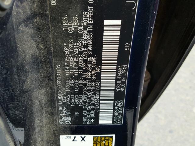 JTLKT334864036461 - 2006 TOYOTA SCION XB Schwarz Foto 10