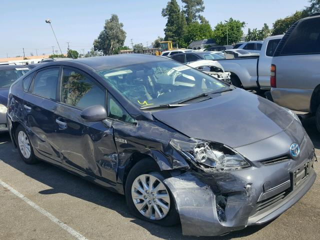 JTDKN3DP5E3057240 - 2014 TOYOTA PRIUS PLUG GRAY photo 1