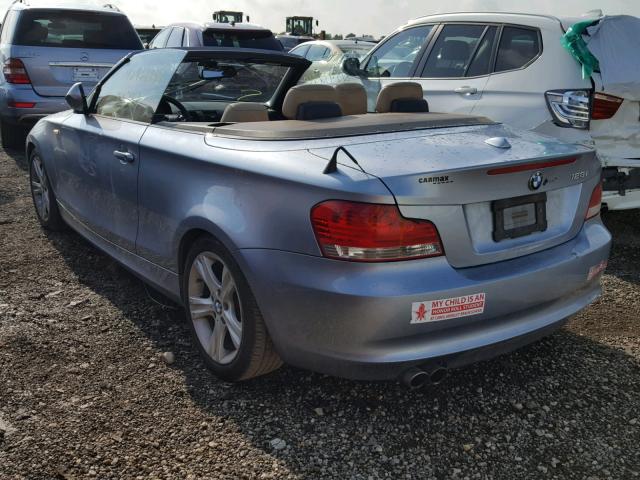 WBAUN1C5XAVH81646 - 2010 BMW 128 I BLUE photo 3