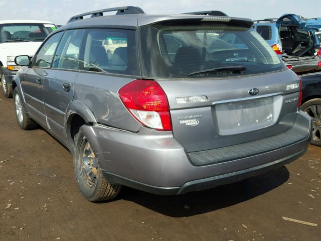 4S4BP60C987336665 - 2008 SUBARU OUTBACK SILVER photo 3