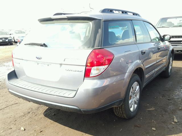 4S4BP60C987336665 - 2008 SUBARU OUTBACK SILVER photo 4