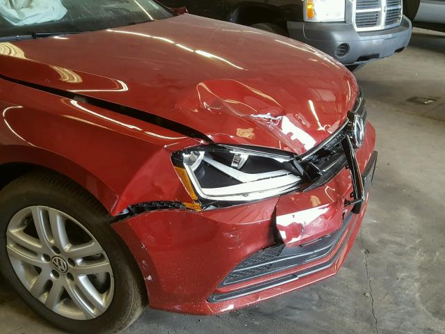 3VW2B7AJ9HM283572 - 2017 VOLKSWAGEN JETTA S RED photo 9