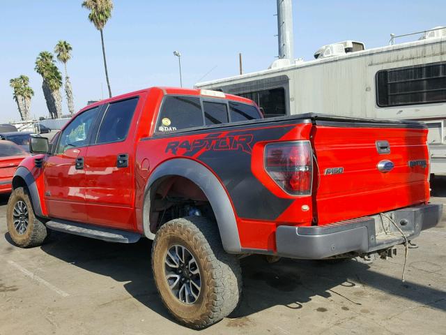 1FTFW1R68DFC13075 - 2013 FORD F150 SVT R RED photo 3