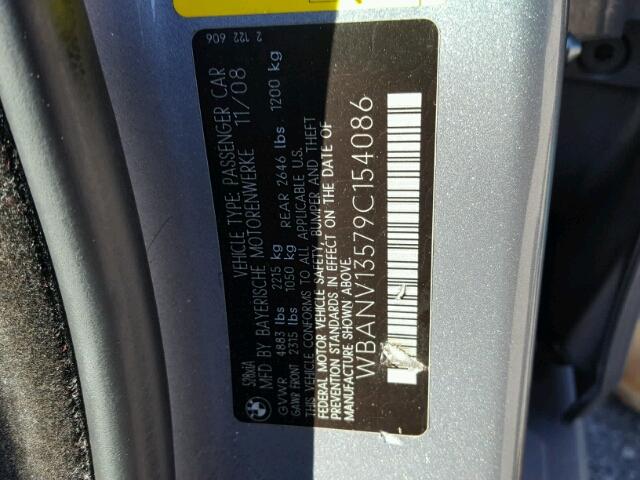 WBANV13579C154086 - 2009 BMW 528 XI GRAY photo 10