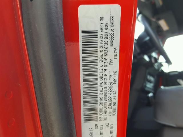 1C4AJWBG1HL680564 - 2017 JEEP WRANGLER S 红色 照片 10