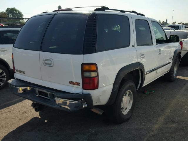 1GKEC13V12J324599 - 2002 GMC YUKON WHITE photo 4