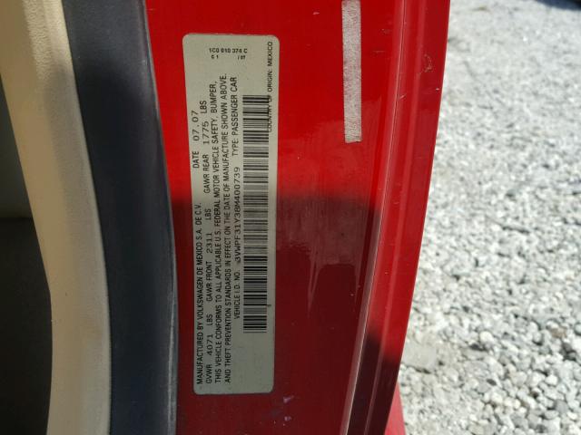 3VWPF31Y38M400739 - 2008 VOLKSWAGEN NEW BEETLE Qırmızı foto 10