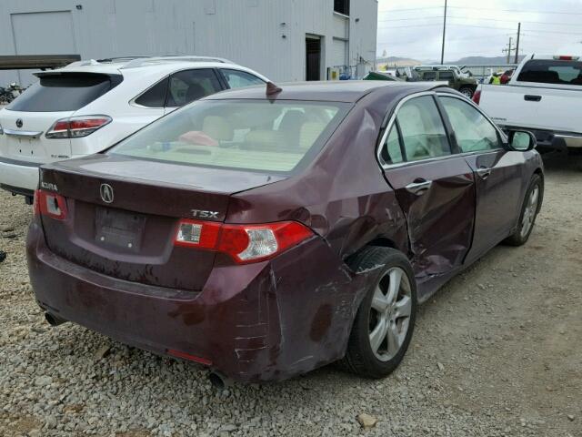 JH4CU2F66AC014749 - 2010 ACURA TSX MAROON photo 4