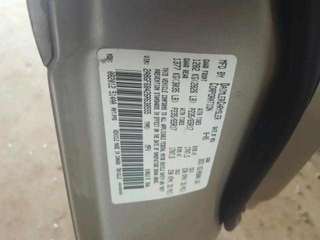 2A8GF68426R638555 - 2006 CHRYSLER PACIFICA T TAN photo 10