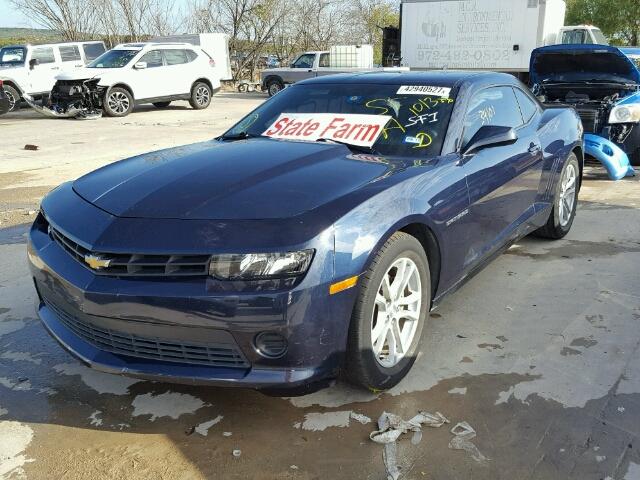 2G1FB1E37F9221146 - 2015 CHEVROLET CAMARO LS BLUE photo 2