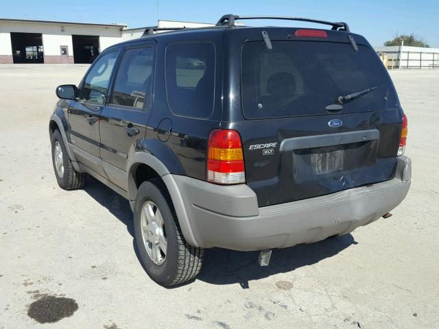 1FMYU04121KE70333 - 2001 FORD ESCAPE BLACK photo 3