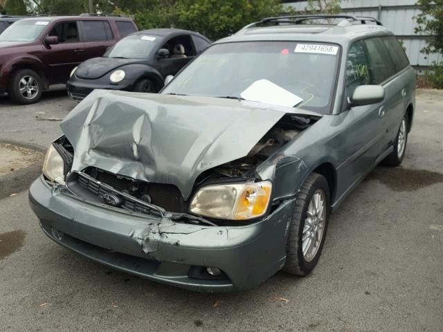 4S3BH625647303410 - 2004 SUBARU LEGACY L S GREEN photo 2