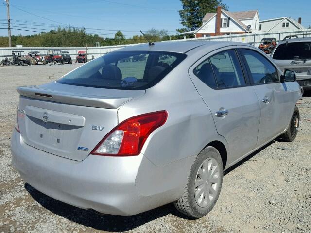 3N1CN7AP9DL893445 - 2013 NISSAN VERSA S SILVER photo 4