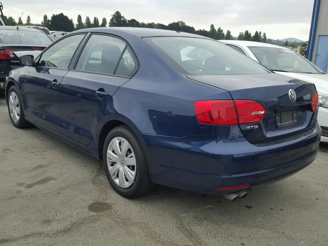 3VW2K7AJ2EM237318 - 2014 VOLKSWAGEN JETTA BASE 蓝色 照片 3