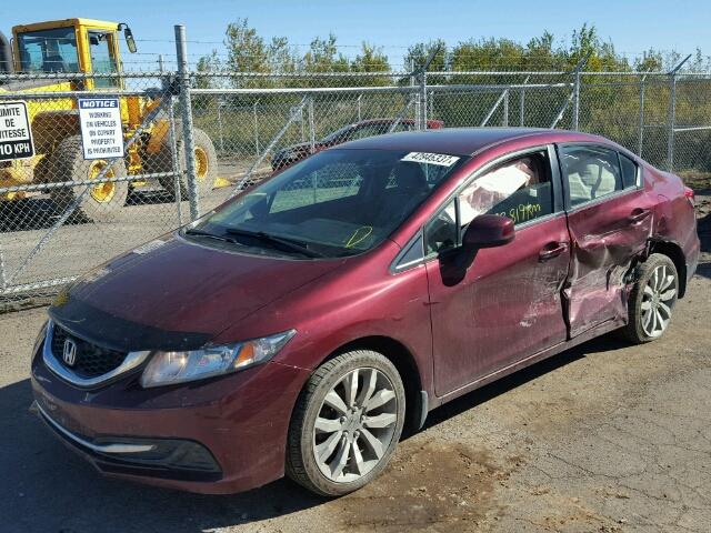 2HGFB2E42DH022418 - 2013 HONDA CIVIC LX RED photo 2