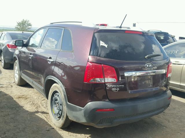 5XYKTDA28DG310047 - 2013 KIA SORENTO PURPLE photo 3